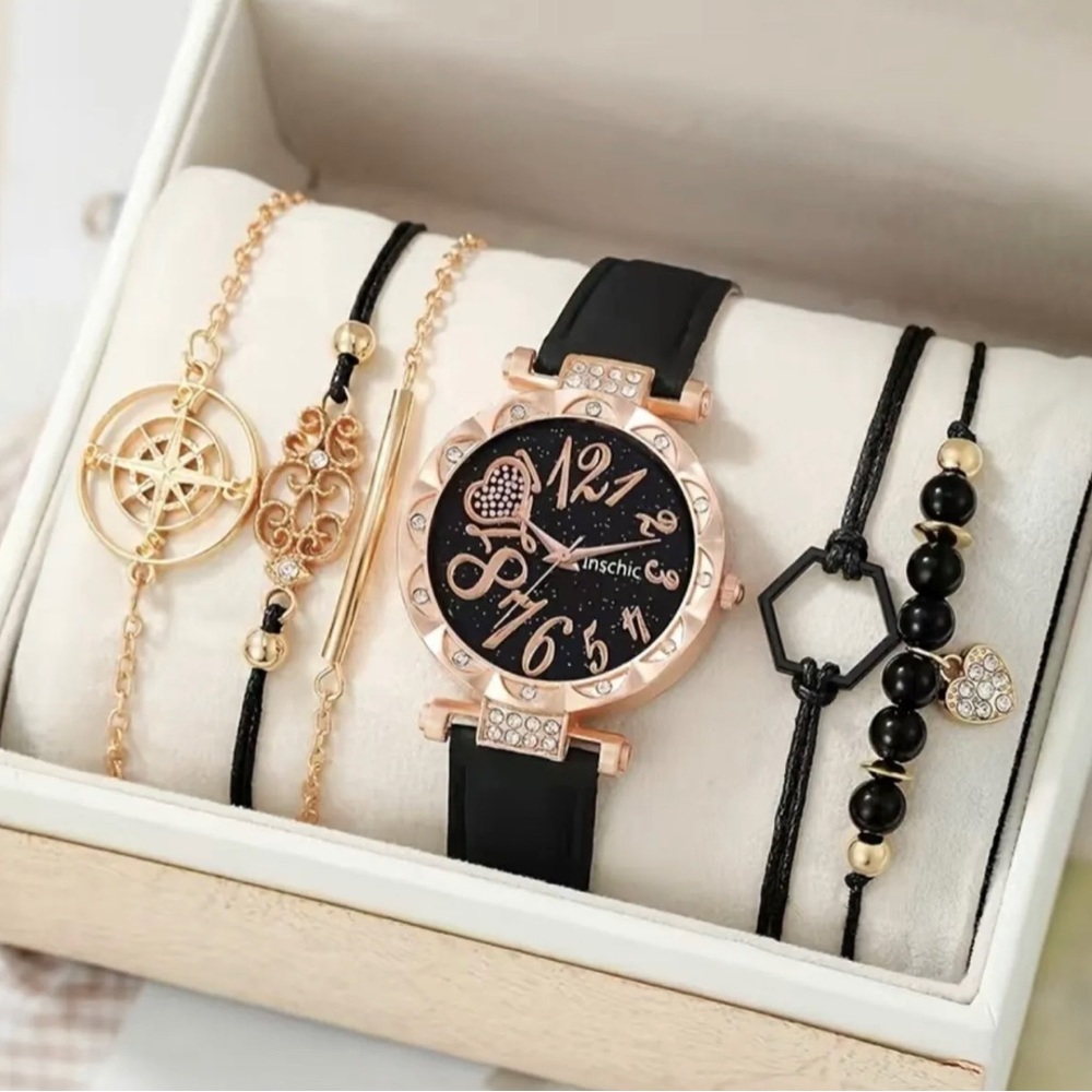 Elevate Your Style with Women's Quartz Watch and Bracelet Set